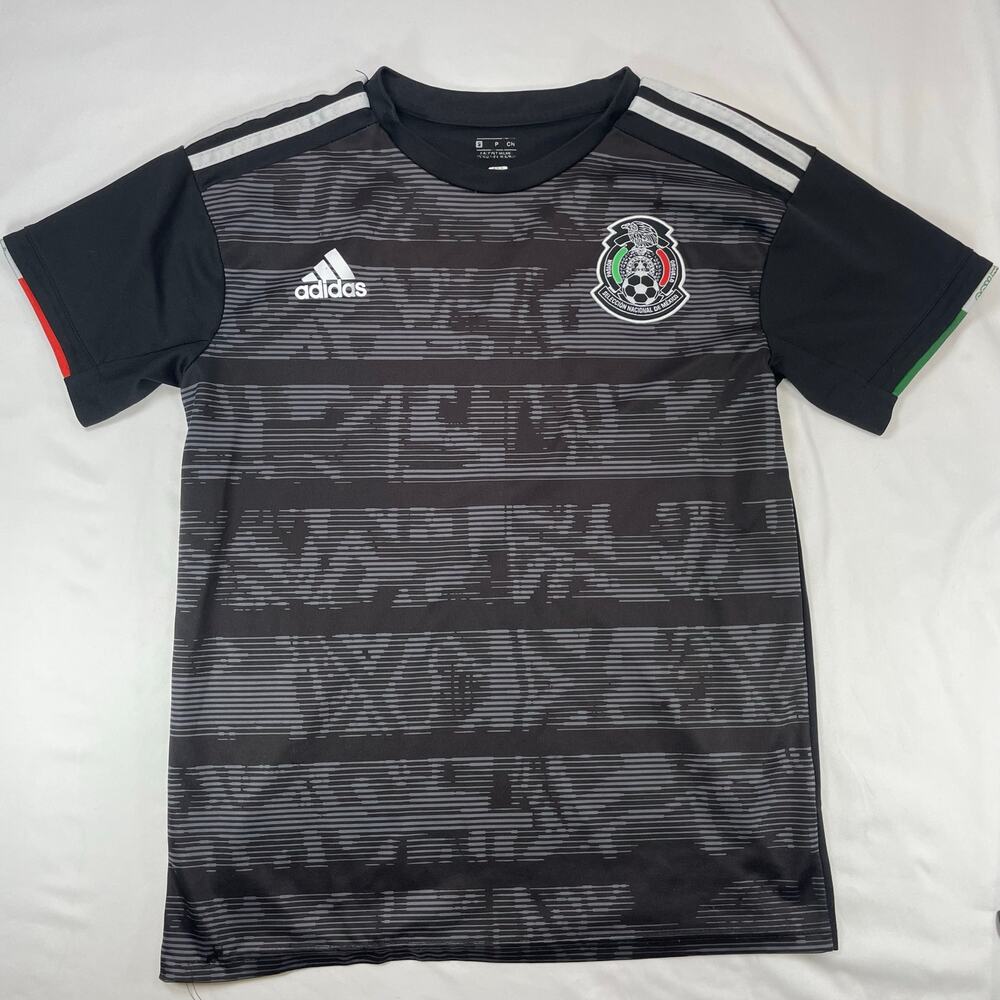 Adidas Mexico National Team Soccer Jersey Shirt Black Gray Mens Small Worldcup